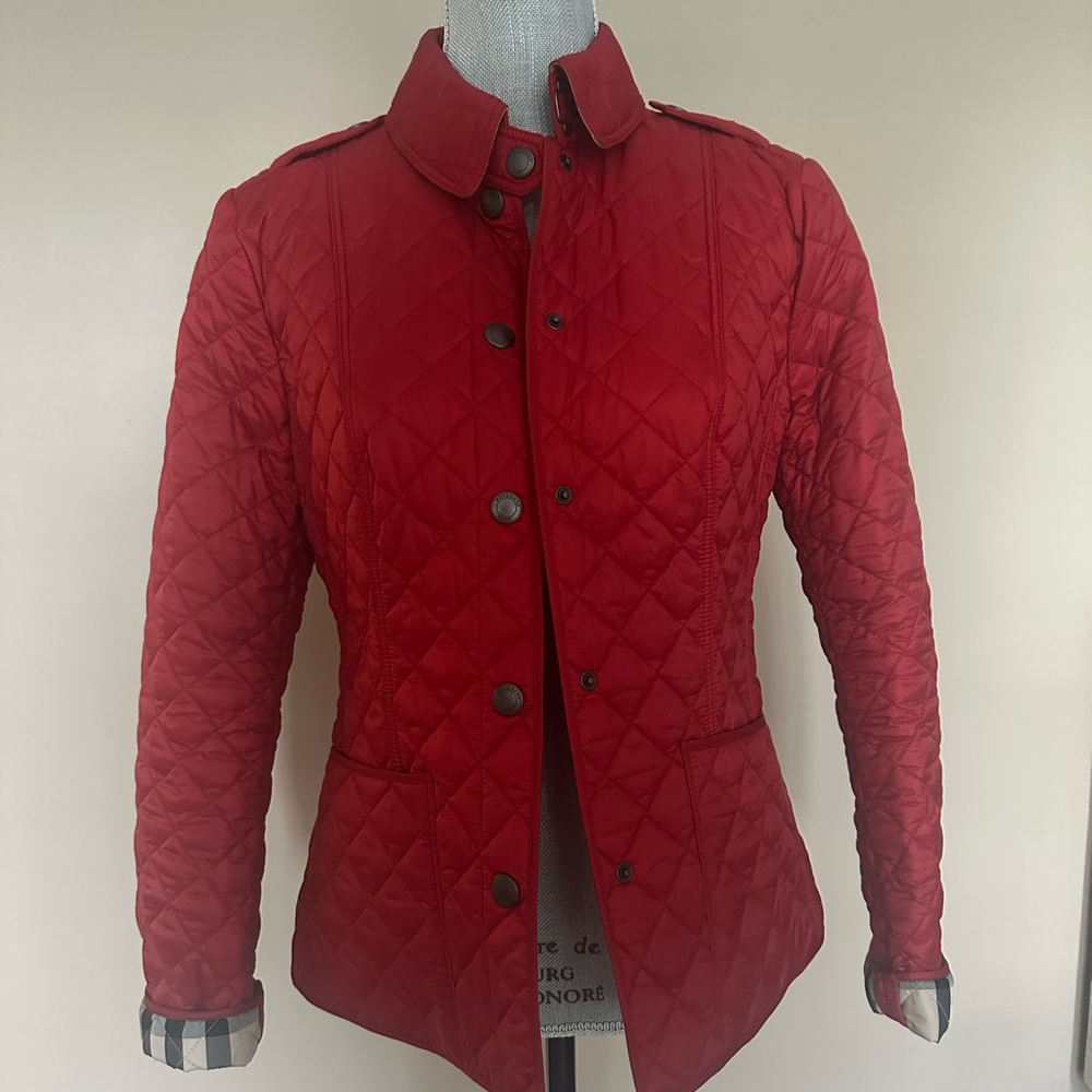 Burberry Scarlet Quilted Puffer Coat